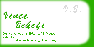 vince bekefi business card